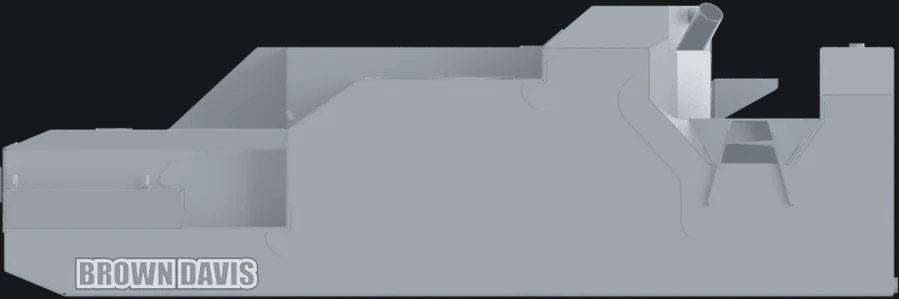 Brown Davis TH15R1 replacement tank, side view